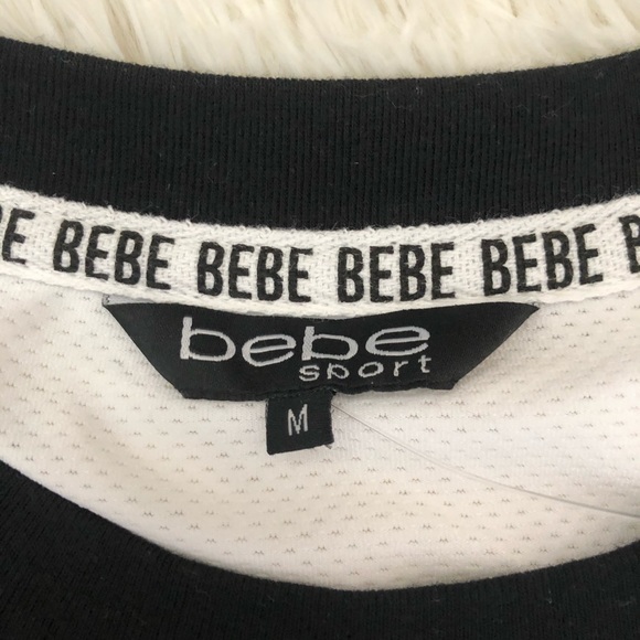 NWT Bebe Sport Top T-Shirt Logo Sequin Black med - Picture 6 of 6